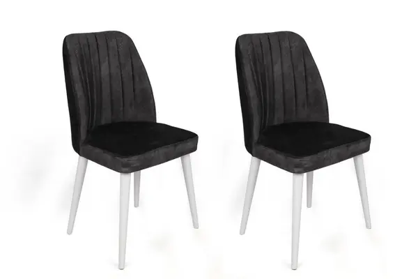 Set de 2 scaune Alfa-497, Antracit- Alb