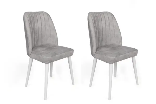 Set de 2 scaune Alfa-498, Gri- Alb