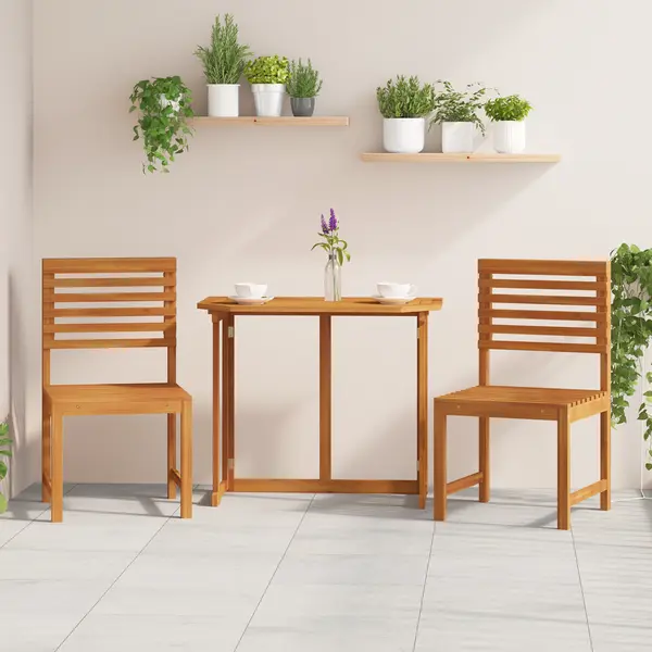 Set de 2 scaune de gradina Gossi din lemn masiv de acacia fara brate