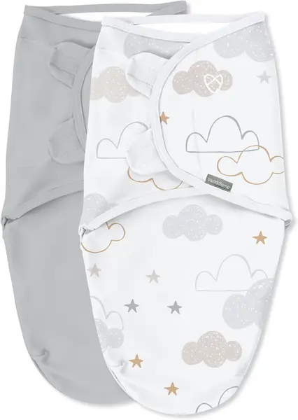 Set de 2 scutece pentru înfășat SwaddleMe - By Ingenuity, Space & Clouds