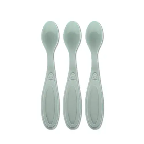 Set de 3 lingurite Lorelli My Friend, margine rotunjita, 6 luni+, Verde