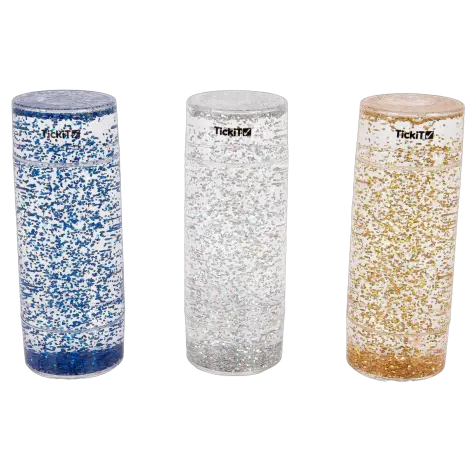 Set de 3 tuburi senzoriale cu sclipici