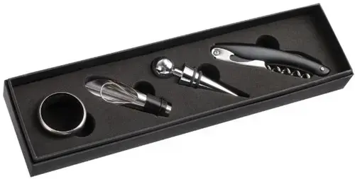 Set de 4 accesorii pentu vin WINNE&CIE GS124 (Argintiu)