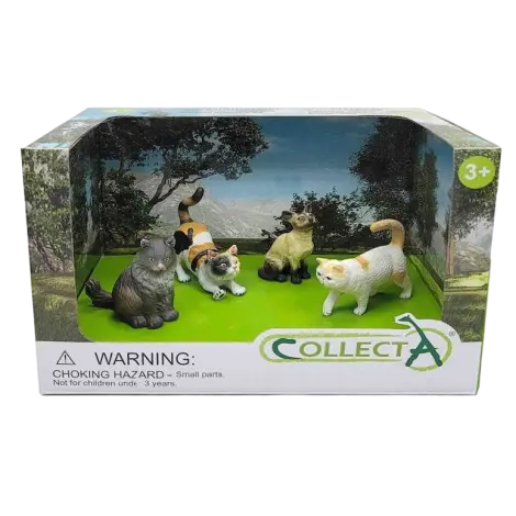 Set de 4 figurine pictate manual Pisicute indragite 84218