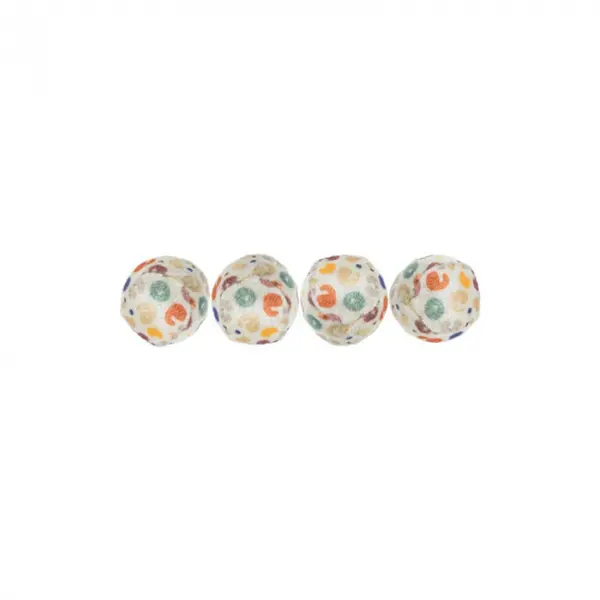 Set de 4 mingi cu imprimeu leopard pentru pisici 4 cm