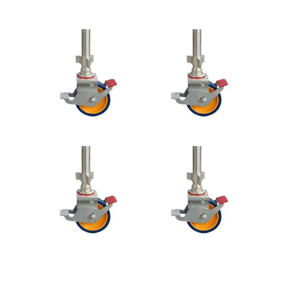 Set de 4 roti pentru schela din aluminiu cu frana 8 inch