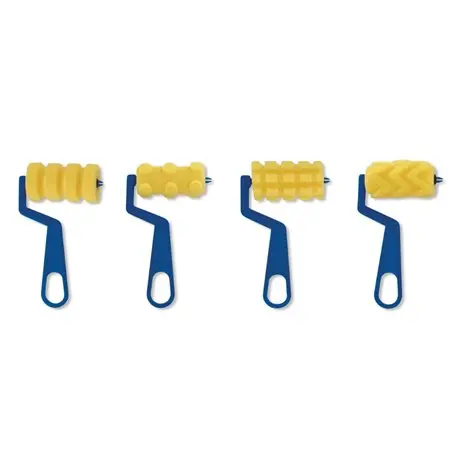 Set de 4 trafaleti din spuma, cu modele diferite, pentru pictura