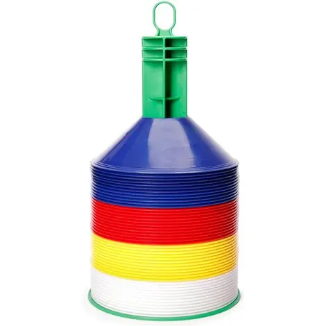 Set de 48 jaloane colorate rezistente, diam 20 cm, copete ideale pentru antrenamente, gradinita si scoala