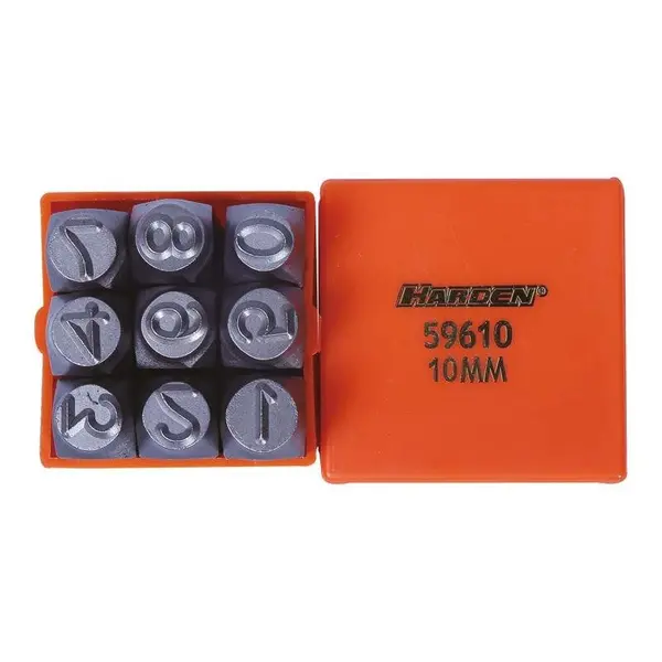 Set de 9 Cifre pentru Marcare, Profesional, Harden, Dimensiuni 3 mm