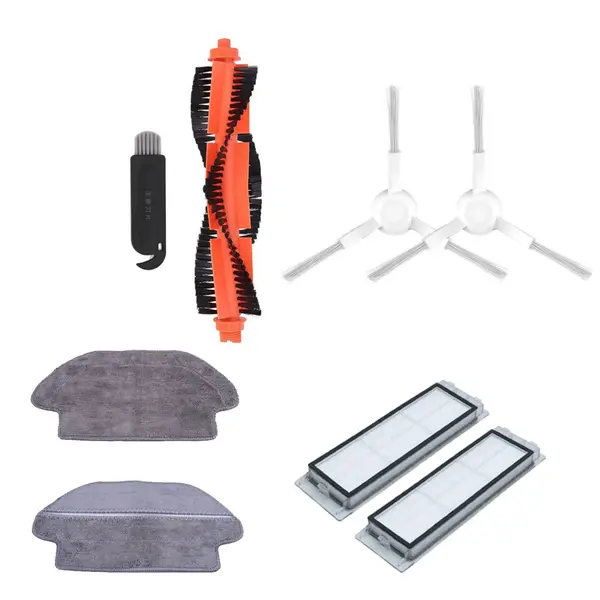 Set de accesorii PAA-home, compatibile cu aspiratoarele robot Xiaomi Mijia STYJ02YM si Xiaomi Mi Robot Vacuum Mop P, 2 lavete, 2 filtre, 2 perii later