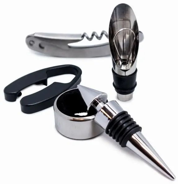 Set de accesorii pentru vin Vin Bouquet - Sticlă, 5 bucăți