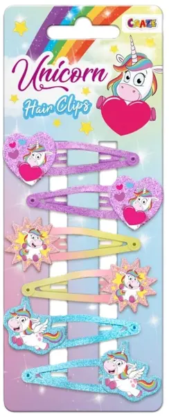 Set de agrafe de păr Craze - Unicorn, 6 buc