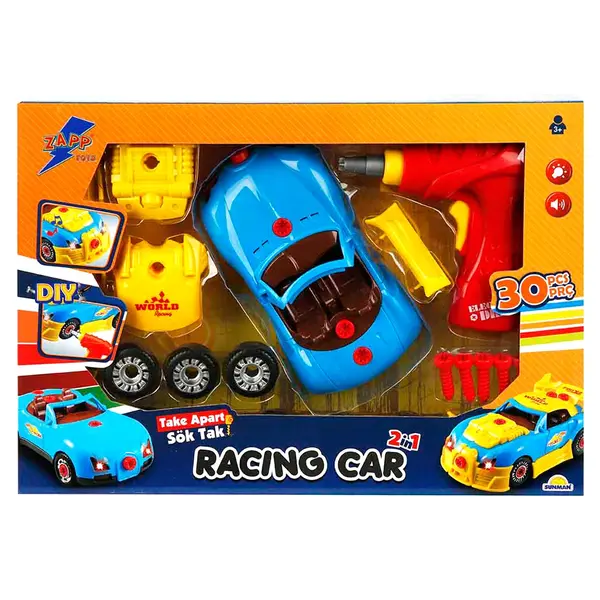 Set de asamblare masinuta sport, Zapp Toys, 30 piese