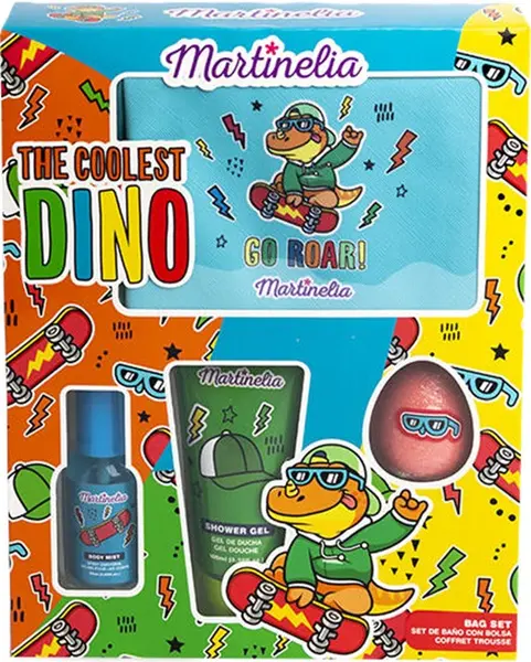 Set de baie pentru copii Martinelia The Coolest Dino - Penar cu accesorii