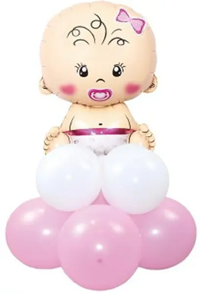 Set de baloane PartyGo - Baby Girl, 9 buc