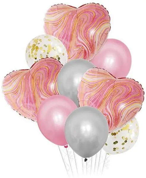 Set de baloane PartyGo - Inimi, 9 buc