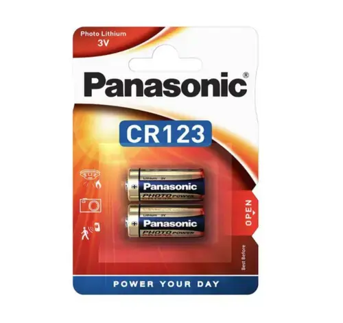 Set de baterii Panasonic CR123, 3V, 2 bucati