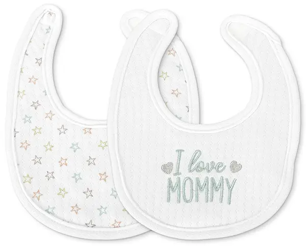 Set de bavete Lorelli - Natural, 2 buc, alb