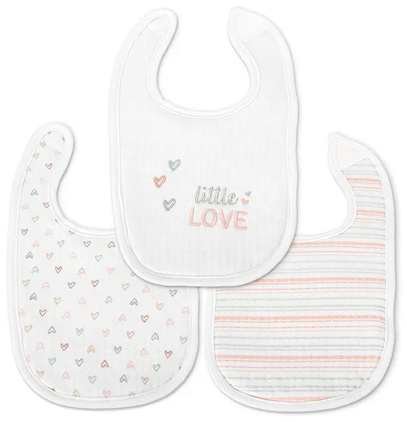 Set de bavete Lorelli - Natural, pentru fată, 3 buc