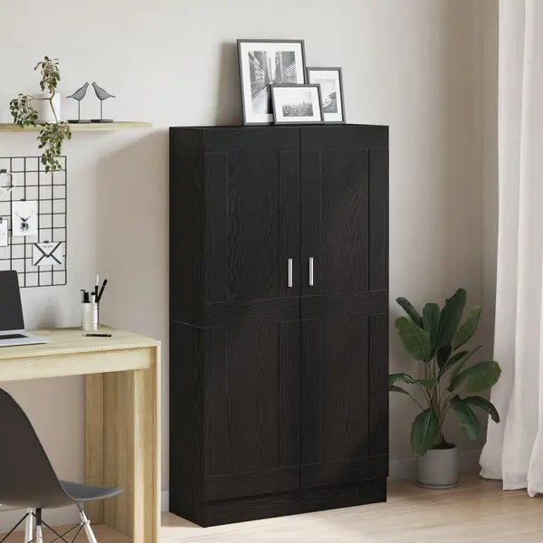 Set de biblioteci Gossi 2 buc negru stejar 165x30,5x150 cm lemn prelucrat