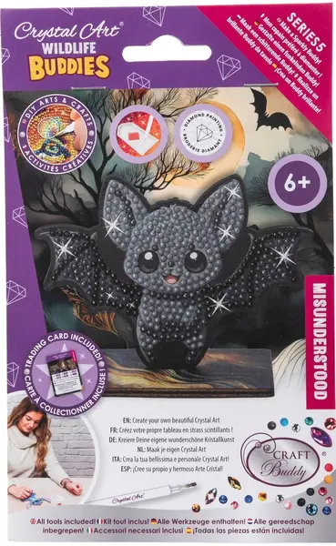 Set de broderie cu diamante Craft Buddy - Crystal Art Buddies: Liliac, 7 piese