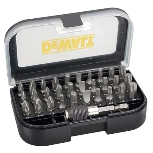Set de capete pentru surubelnita cu prindere de 1/4inch, DeWalt, 31buc, Argintiu