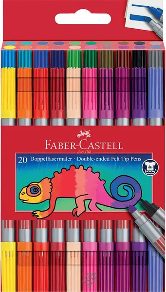 Set de carioci cu două capeteFaber-Castell - 20 de culori