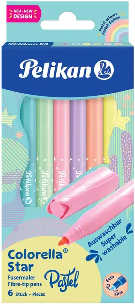 Set de carioci Pelikan Colorella Star - 6 culori, pastel