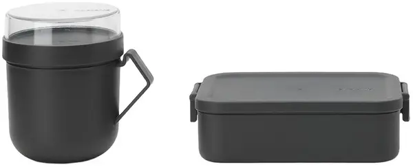 Set de castronele și cutie Brabantia - Make & Take, gri închis