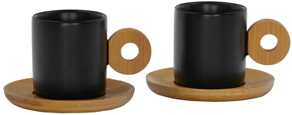 Set de cești de espresso Maison - Nordic, 2 buc., 90 ml, negre