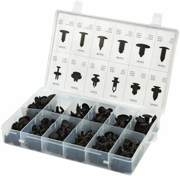 Set de cleme auto pentru piele și tapițerie HBM - 7523, 340 buc