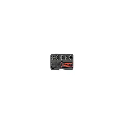 Set de clesti pentru crimparea conectorilor Yato YT-22451, 5 matrite, mecanism cu clichet, Negru