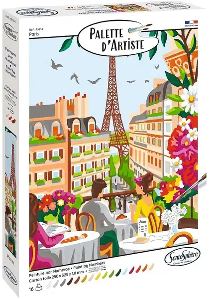 Set de colorat cu cifre Sentosphere Palette d'artiste - Paris