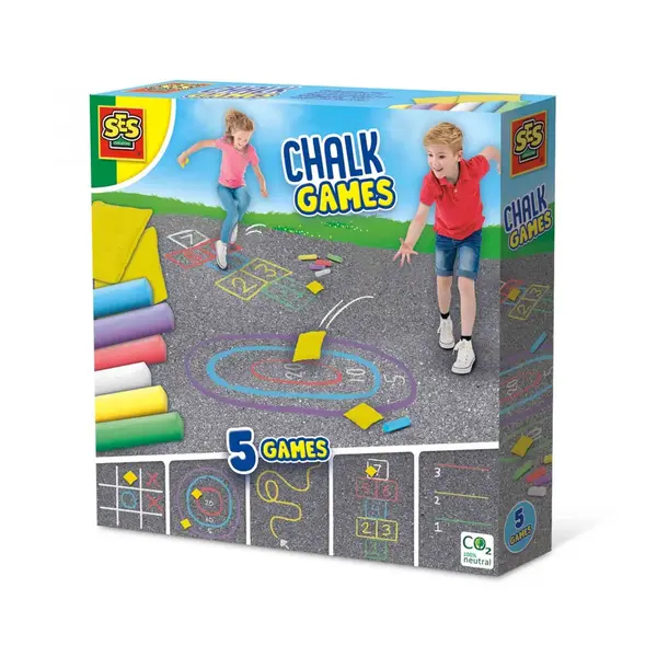 Set de colorat pentru asfalt-Creta pentru terenul de joaca - Jocuri 5 in 1