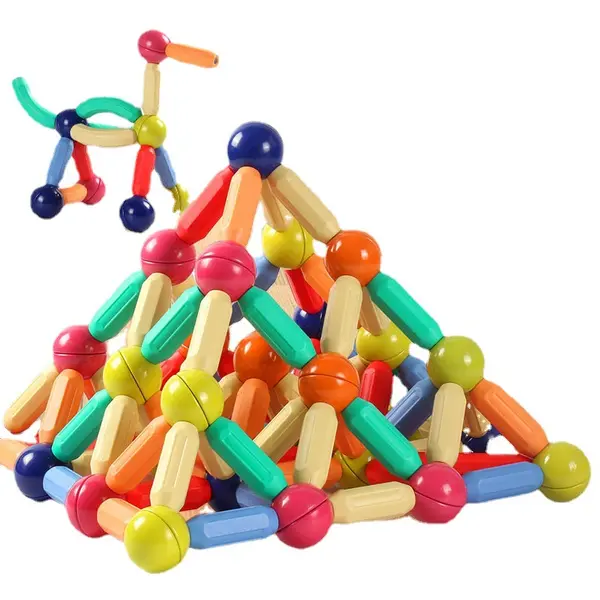 Set de constructie 3D magnetic cu 100 128 de piese - pentru copii de la 3 ani 128