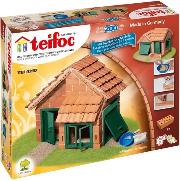 Set de constructie creativ Teifoc - Casute cu acoperis din tigla