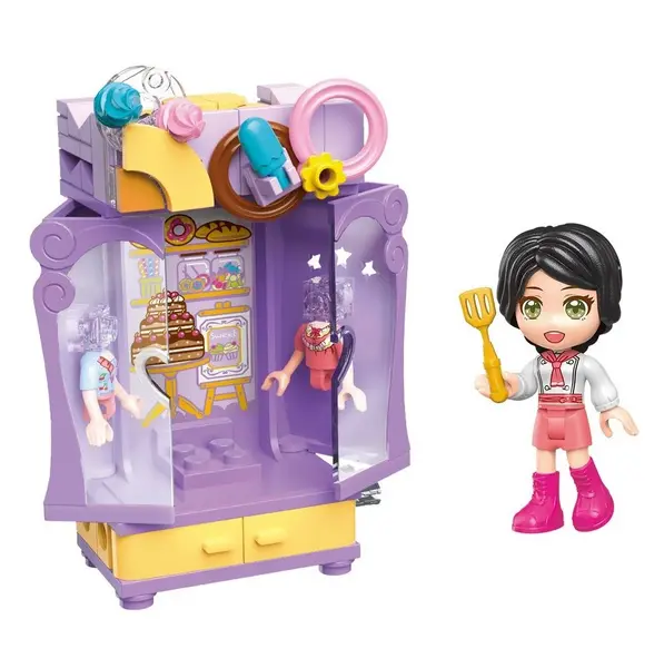 Set de constructie Garderoba cu figurina Qman Cofetar