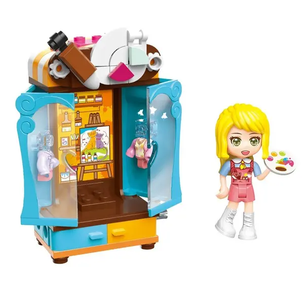Set de constructie Garderoba cu figurina Qman Magical Painter