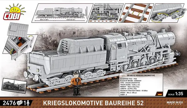 Set de constructie - Kriegslokomotive Baureihe 52 | Cobi