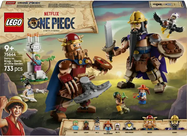 Set de construcție LEGO One Piece – Dorry împotriva lui Brogy – Giganții din Little Garden (75644)