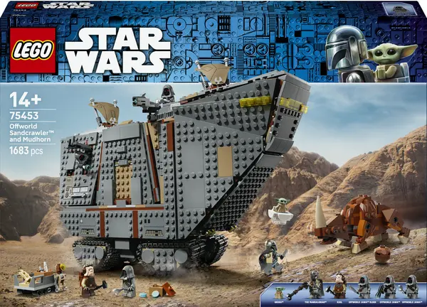 Set de construcție LEGO Star Wars – Sandcrawler extraterestru și Mudhorn (75453)