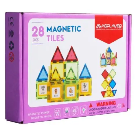 Set de constructie magnetic 3d - 28 piese