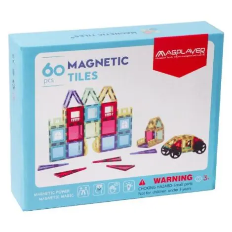 Set de constructie magnetic 3d - 60 piese