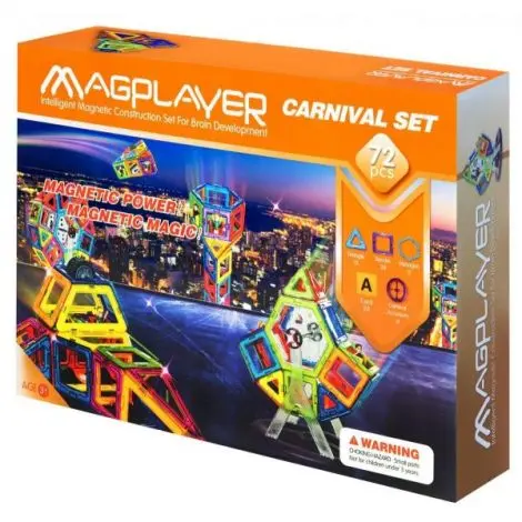 Set de constructie magnetic - 72 piese