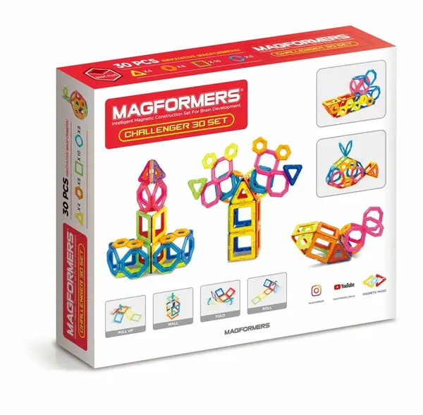 Set de constructie magnetic - Challenger, 30 piese | Magformers