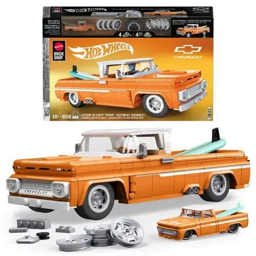 Set de constructie masinuta Hot Wheels - Elite Series, Chevrolet Pickup 1962, 858 piese