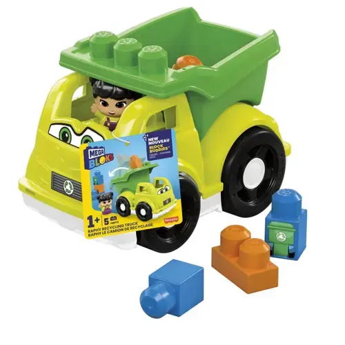 Set de constructie Mega Bloks - First Builders, Raphy Recycling Truck, 5 piese