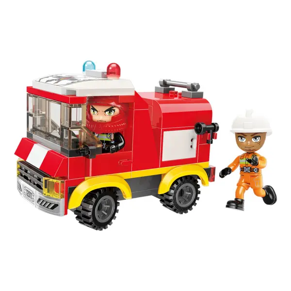 Set de constructie Qman Camion de Pompieri 108 piese