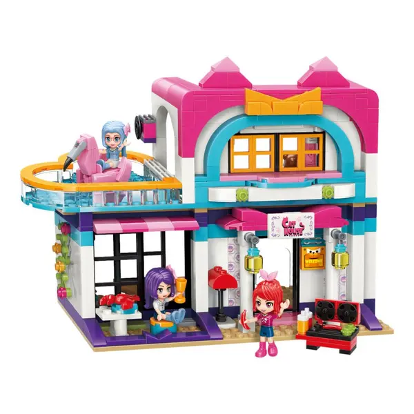 Set de constructie Qman Cherry Mew Mew Music Festival Party Villa 447 piese