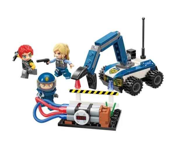 Set de constructie Qman Mine City Echipa de Pirotehnisti 107 piese